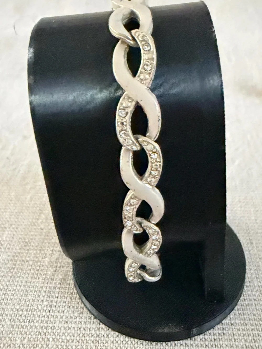 Gold and Silver Crystal Link Bracelet Set - Women's Jewelry